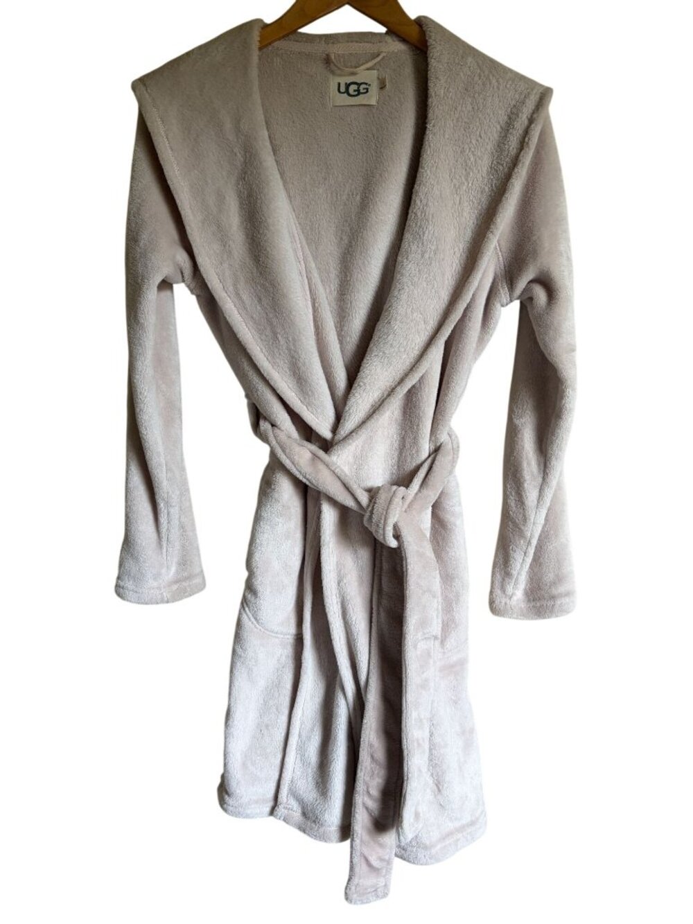 Ugg Miranda Size Small Tan Fuzzy Fleece Knee Length Robe UA5358W